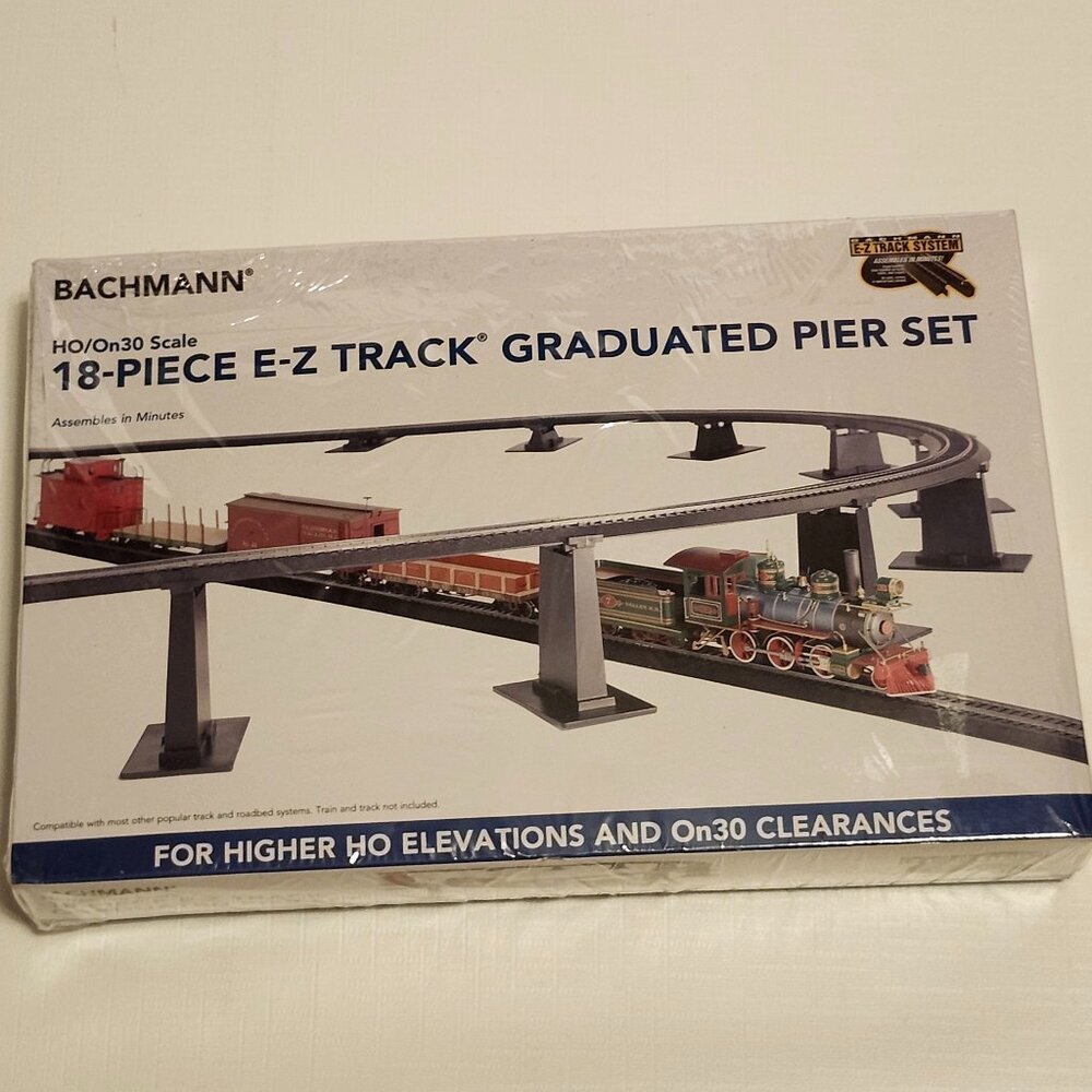 Bachmann HO/On 30 Scale 18 Piece E-Z TRACK Graduated Pier Set BNIP